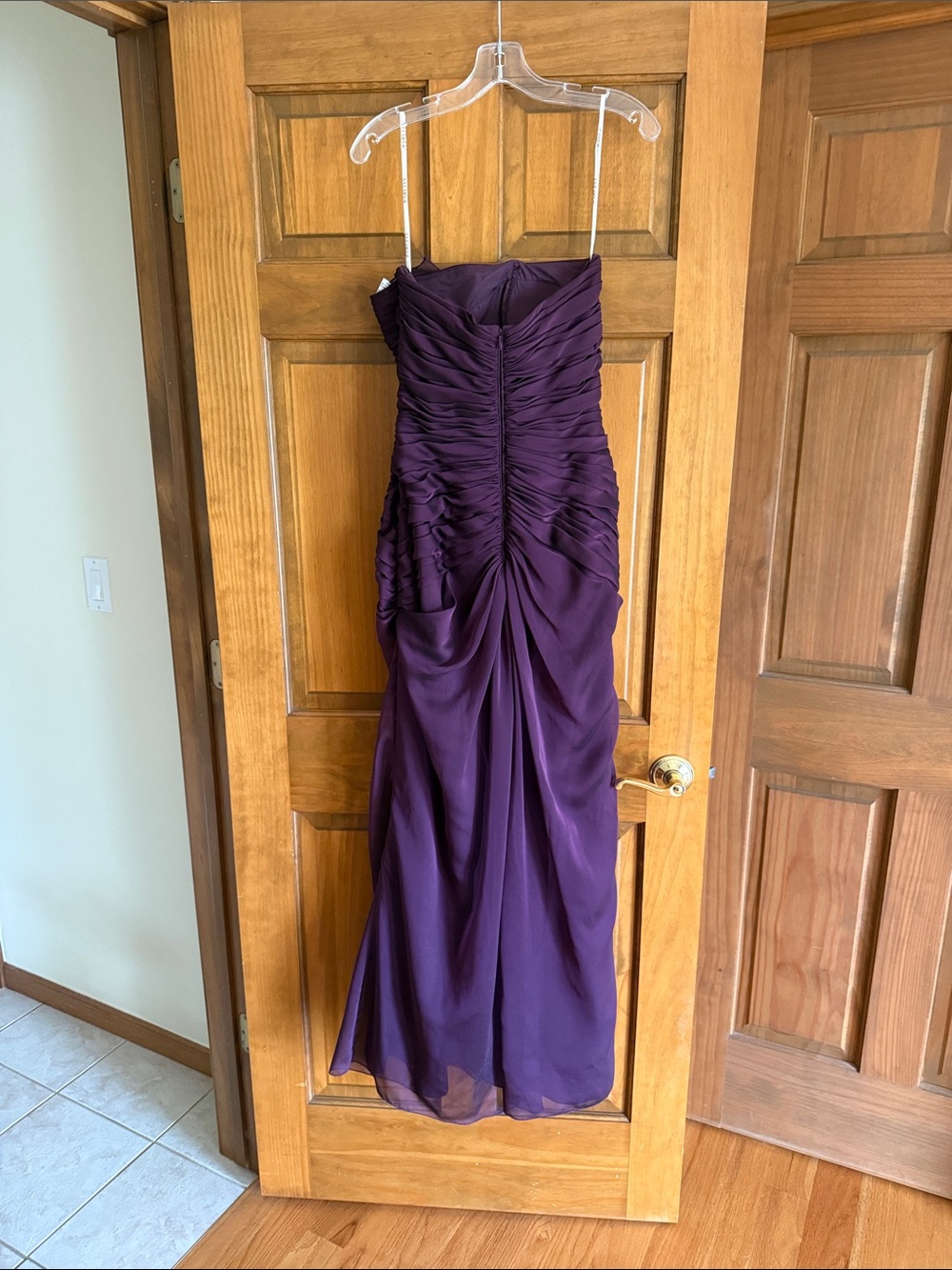 Bari Jay Strapless Plum Dress - Picture 2 of 2